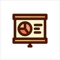 A presentation screen with a pie chart icon vector