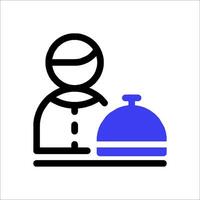 A man with a hat and a tray is holding a tray vector