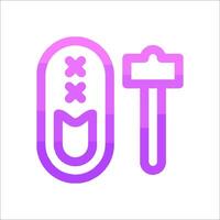A purple and pink icon of a pair of scissors vector
