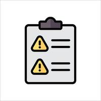 A clipboard with two yellow triangles on it vector
