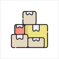 A stack of boxes with a white background vector