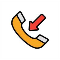 A phone with an arrow pointing down vector