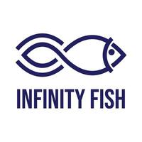 infinity abstract fish flat minimalist logo design vector