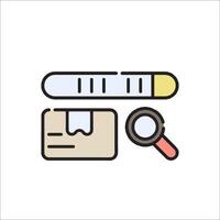 A magnifying glass and a pen are on a white background vector
