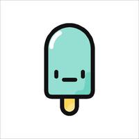 A cartoon ice cream popsicle with a smiley face vector