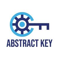 abstract key flat minimalist logo design vector