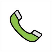 A green phone receiver icon on a white background vector