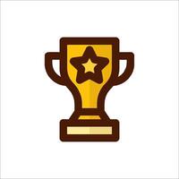 A gold trophy cup with a star on top vector