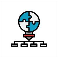 A globe with a puzzle piece on top vector