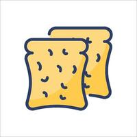 Two slices of bread icon vector