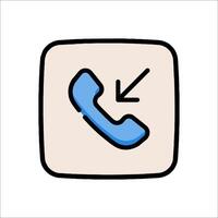 A phone icon with a blue arrow pointing to it vector