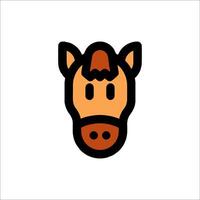 A horse head icon in a flat style vector