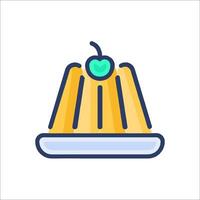 A jello dessert icon with a green apple vector