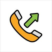 An orange phone with an arrow pointing up vector