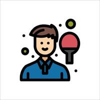 A man with a ping pong paddle icon vector