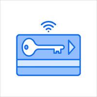 A key and a wifi icon on a credit card vector