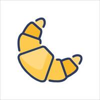 A yellow croissant icon on a white background vector