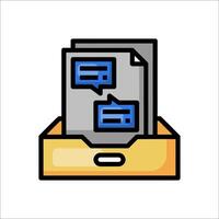 A file box with a folder icon on it vector
