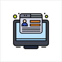 A computer screen with a person on it vector