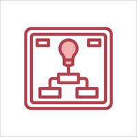 A red light bulb on a white background vector