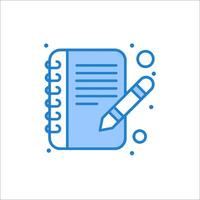 A notebook and pen icon on a white background vector