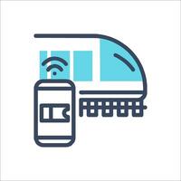 A train with a phone icon vector