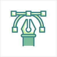 A green pen and a pencil on a white background vector