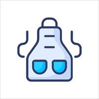 A blue apron with two glasses on it vector