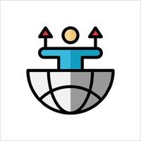 A man in a boat with arrows on it vector