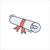 A diploma icon with a ribbon vector