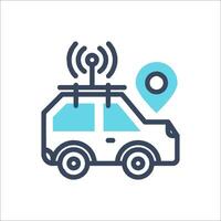 Car with wifi icon vector