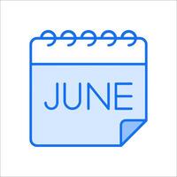 June calendar icon vector