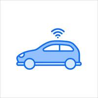 A car with wifi icon on a white background vector