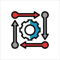A gearwheel and arrows icon vector