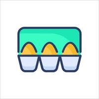 Eggs in a box icon vector