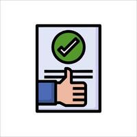 A hand giving a thumbs up to a document vector