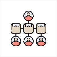 A group of people are connected to each other in a network vector