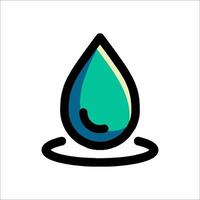 A green drop of water icon vector