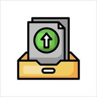 A box with a green arrow pointing up inside vector