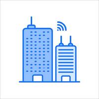 A building with a wifi icon on it vector