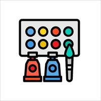 A paintbrush and paintbrush are on a white background vector