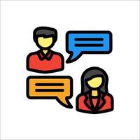 People talking with speech bubbles on white background vector