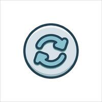 A circular icon with a blue arrow pointing to the right vector