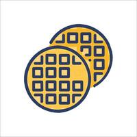 A waffle icon with a square pattern vector