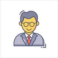 A man in a suit and tie icon vector