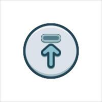 Up arrow icon in a circle with a blue background vector