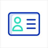 A blue and green icon of a person in a card vector