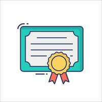 Certificate icon with a ribbon and a certificate vector