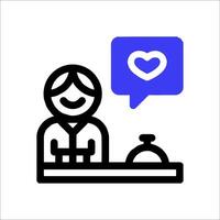 A person sitting at a table with a heart icon vector