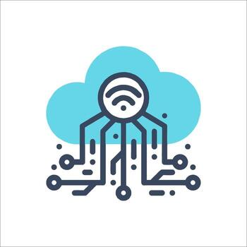 A cloud with a wifi symbol on it vector